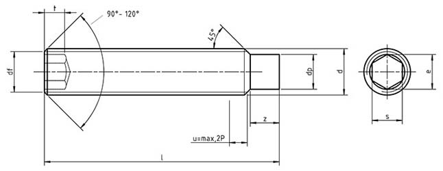 DIN 915 - Hexagon socket set screws with full dog point